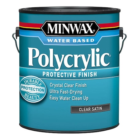 Minwax 1 Gal Clear Polycrylic Water-Based Protective Finish Satin 13333